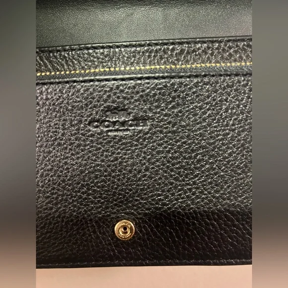 Coach Black Anna Foldover Clutch Crossbody - Picture 8 of 11